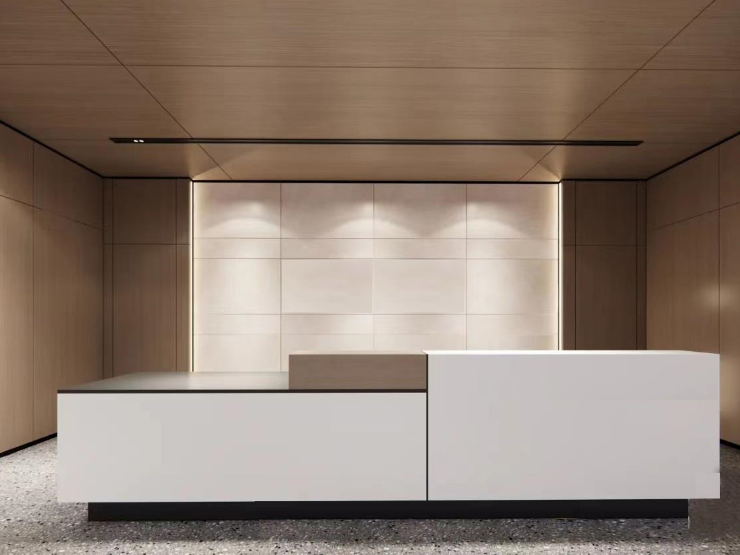 合肥金保大廈沃龍新辦公室裝修設(shè)計案例(圖1) 前臺.jpg