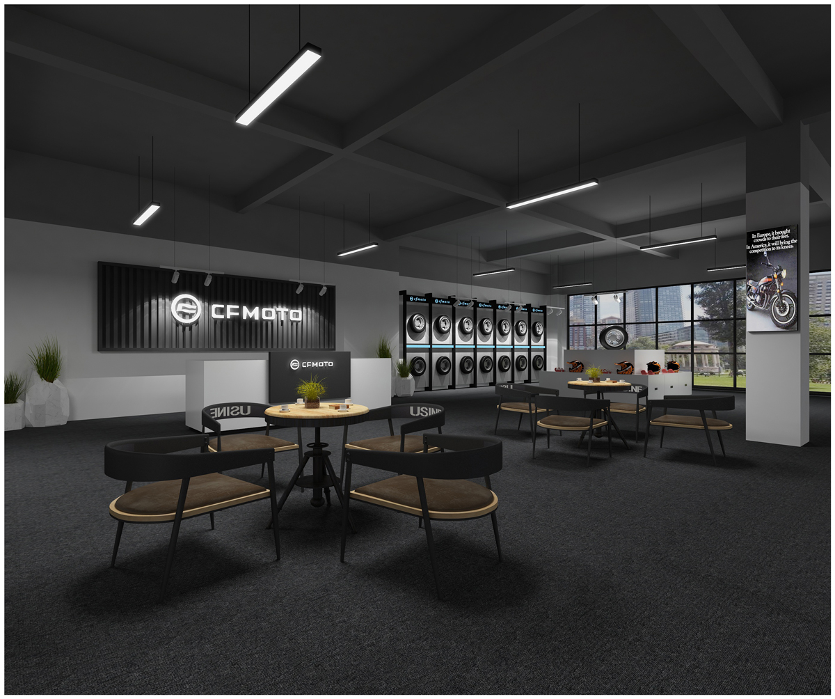 摩托車展廳-展廳裝修設(shè)計(圖3) 摩托車展廳-展廳裝修設(shè)計(圖3)